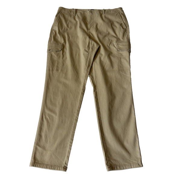 Lands' End Women Cargo Chino Pants Khaki Sz 18 Stretch - Picture 1 of 8